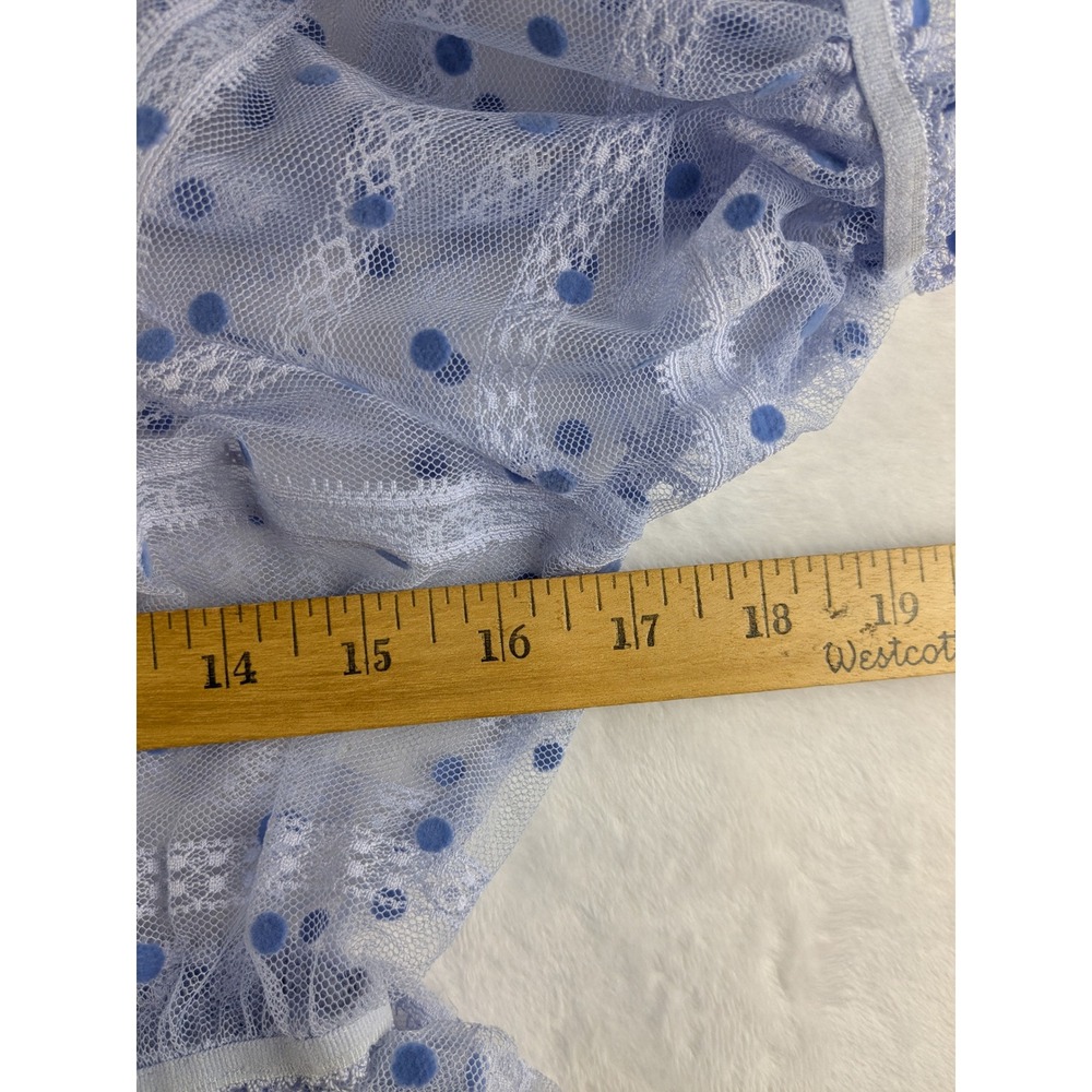 NWT For Love & Lemons Lace Mini Dress Polka Dot Ruffle Party Puff Sleeve M - Picture 8 of 14